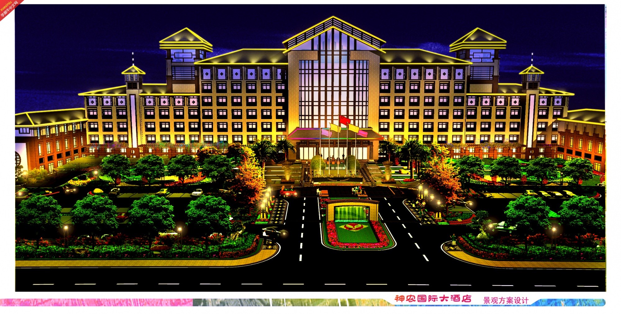 主入口形象区效果图 夜景.jpg