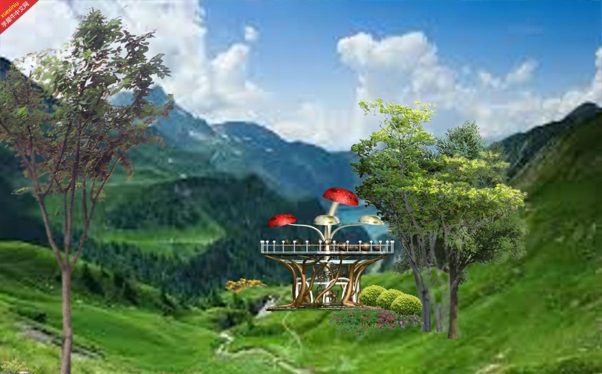 图二· 山丫口上的山蘑菇茶舘