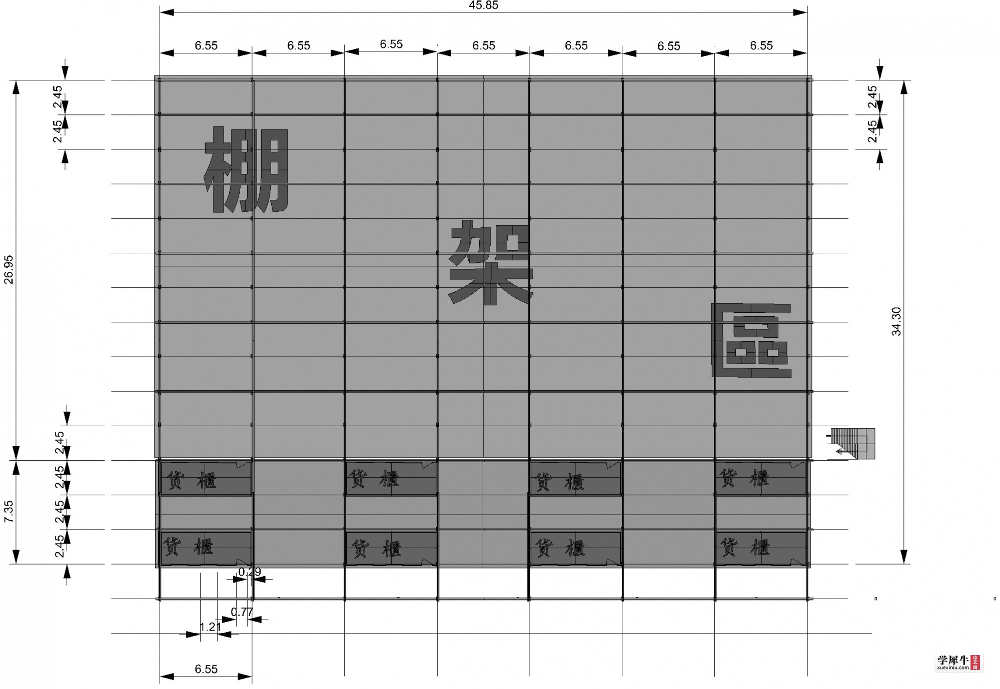 图3 垂直生态园底层平面示意图